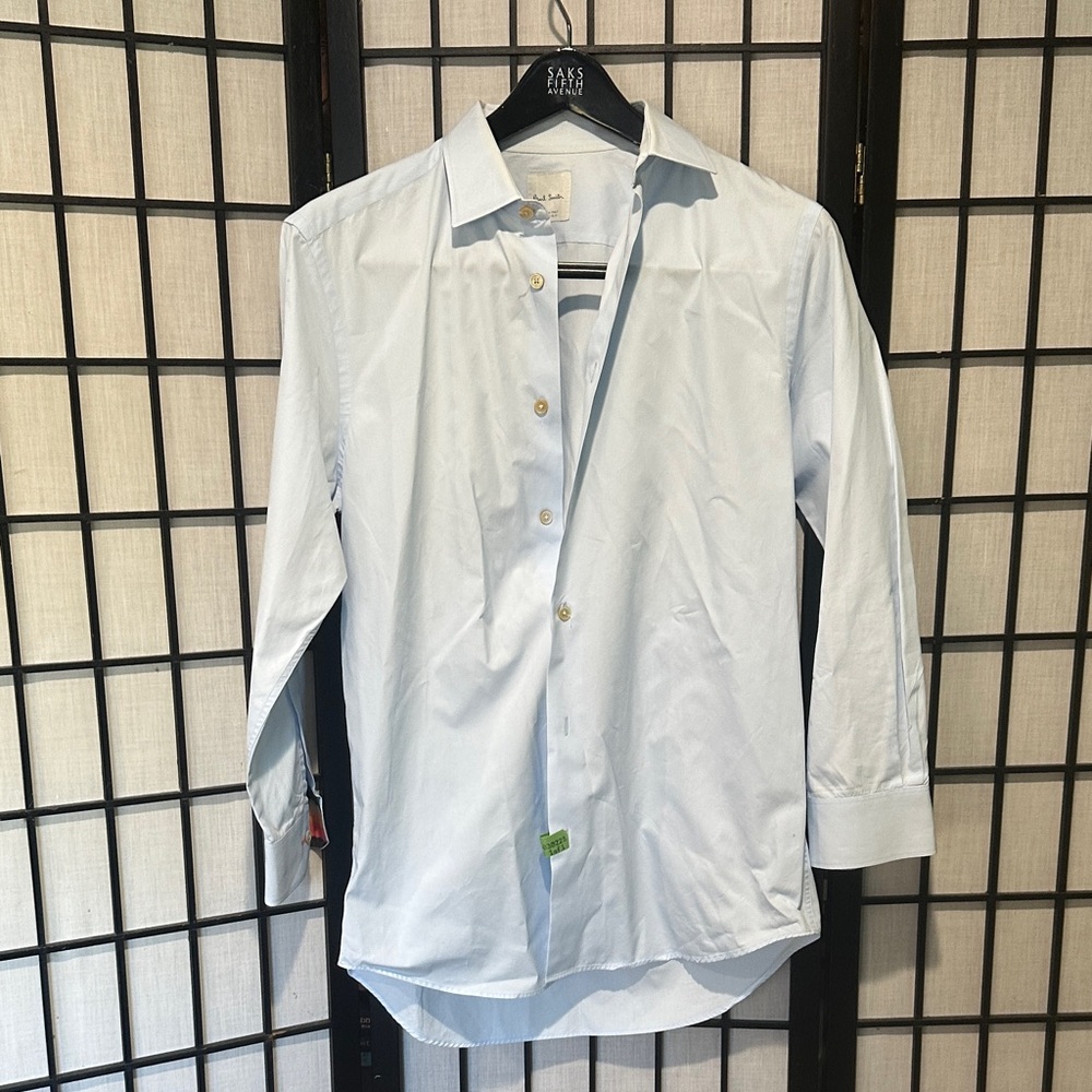 Paul Smith Sky Blue Dress Shirt 15.5” collar EUC